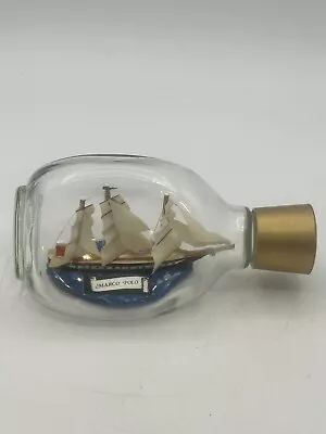 Marco Polo Ship In A Bottle Hand Crafted In York England Vintage Collectible  • $34.19