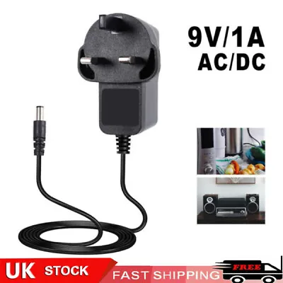 9v Power Supply UK 9v Adaptor 9v Charger 9 Volt Power Supply UK 9V 1A AC/DC PLUG • £5.39