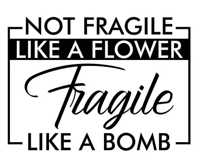 Make Your Own T-shirts!  Iron On Vinyl Decals Custom Fragile Like A Bomb • $6.99