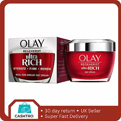 Olay Regenerist Ultra Rich Day Cream Hydrate Firm Renew 50ml • £12.99