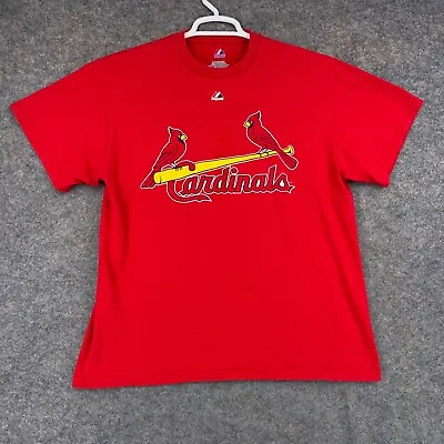 St Louis Cardinals Shirt Mens Large Red Yadier Molina MLB Baseball Majestic • $11.99