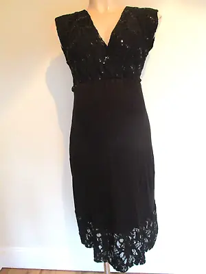 £25 • Buy Tiffany Rose Maternity & Nursing Black Sequin Lace Occasion Dress Size 4 Uk 16