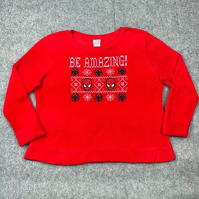 Spiderman Sweater Womens 3X Red Christmas Cozy Plush Knit Holiday Embroidered • $16.96