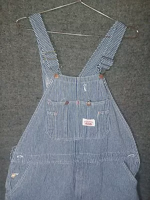 Men's Roundhouse Bib Overalls Coveralls Hickory Stripe Size 40x32 Used • $30