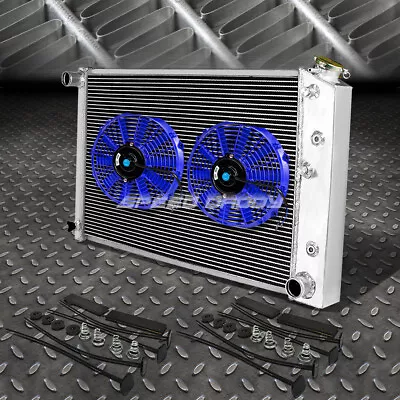 3-row Aluminum Radiator+2x 12 Fan Blue For 69-88 Chevy Camaro/impala/cutlass V8 • $152.88