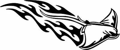 This Is A Stingray Tribal Flame  Die Cut Vinyl Sticker Or Decal!!! • $2.60