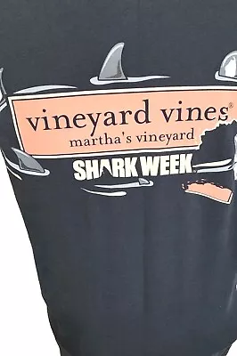 Vineyard Vines Shirt Shark Week Marthas Vineyard Pocket Tee Blue Men Sz Medium • $22.99