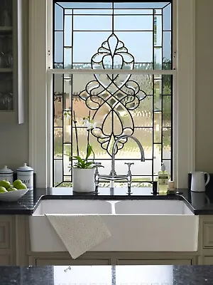 Frosted Stained Glass Window Privacy Film Classic Glass Cling Window Film • $65