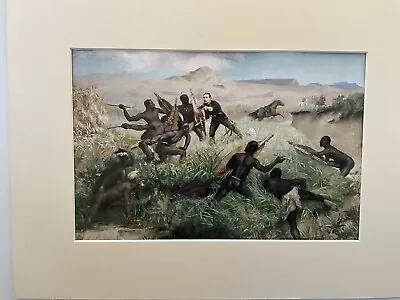 Death Of Th French Prince Imperial Louis - Napoleon  Zulu War Mounted Print. • £15