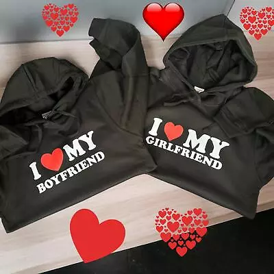 Unisex Hoodies I Love My Girlfriend Boy Print Gift Idea Love Present Gifts Cozy • $21.46