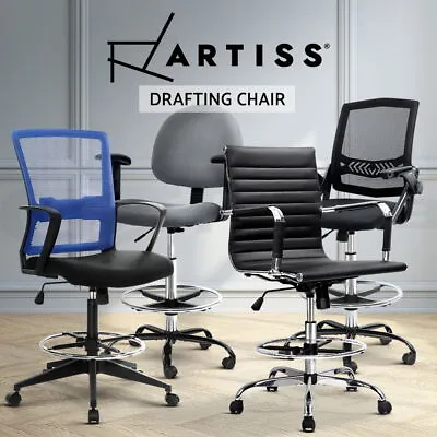 Artiss Office Chair Drafting Chairs With Arms Mesh Leather Standing Desk Stool • $99.95