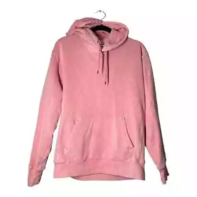 J Crew Pink Mens Garment Dyed Hoodie Sweatshirt Medium French Terry Casual  • $29.98