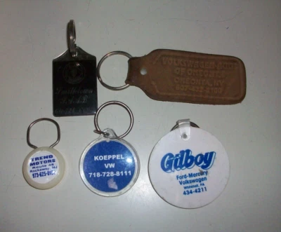 $25 • Buy Vintage VW Volkswagen Dealer ~ Keychains~ 5-Pieces