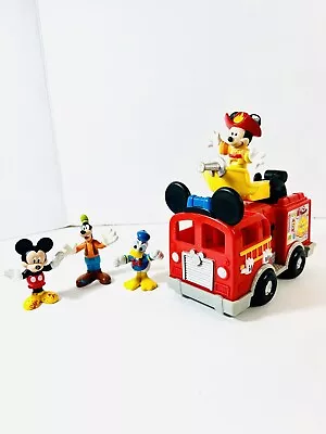 Mattel Disney Mickey Mouse Clubhouse Fire Truck With Mickey Donald & Goofy • $14.99