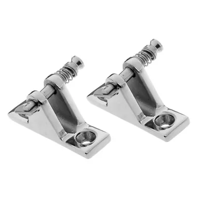 2 Pcs 55mm×18mm SS Marine Boat Bimini Top Angled Deck Hinge W/ Quick Release Pin • $13.30