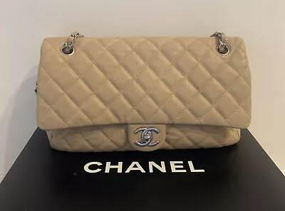 CHANEL Beige Clair Easy Flapbag Jumbo Bag A67742 100% AUTHENTIC  • $3800