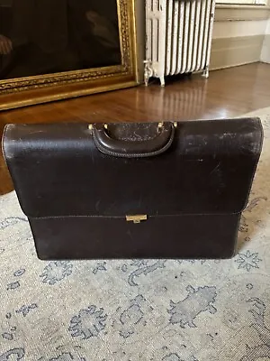 Salvatore Ferragamo Brown Leather Business Bag Briefcase Preowned Vintage • $75