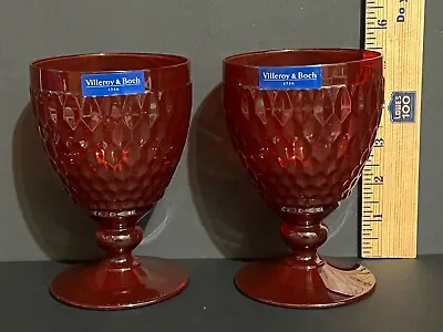 2 Villeroy & Boch Boston Red Water Goblets- Germany- New With Tags • $29.99