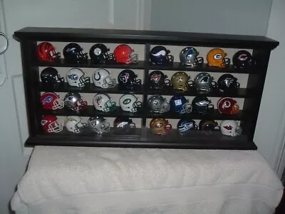 32 Pocket Pro Gumball Football Mini Helmets W/ Display Case Stand Wall Cabinet • $84.99