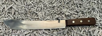 VTG 12” Butcher Knife NOS Carbon Steel Walnut Case Robinson Unbranded Ships Fast • $29