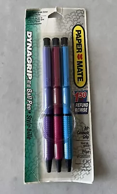 VTG Rare PaperMate Dynagrip RT10 Ball Pen Multi Color 3 Pack USA 1994 • $45