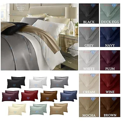 400TC Thread Count 100% Egyptian Cotton Extra Deep Fit / Fitted / Flat Bedsheets • £3.74