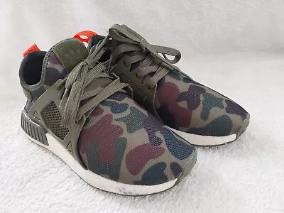 Adidas NMD XR1 Trainers Olive Green Duck Camo Boost Soles UK 4.5 Great Condition • £14.99