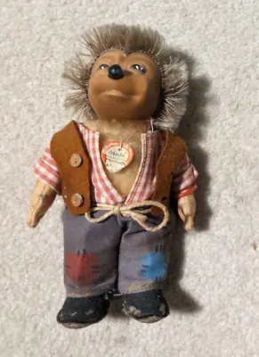 VINTAGE German Steiff Mecki Hedgehog Rubber Doll Toy Figure 7  W/ Tags • $28