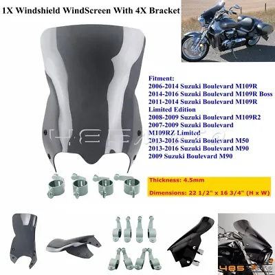 Motorcycle Front Windshield Screen For SUZUKI BOULEVARD M109R M90 M50 2006-2016 • $189.99