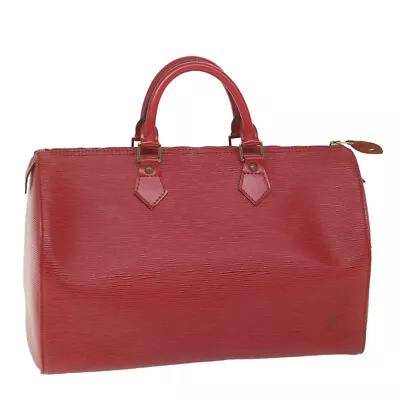 LOUIS VUITTON Epi Speedy 35 Hand Bag Castilian Red M42997 LV Auth 58749 • $342.28