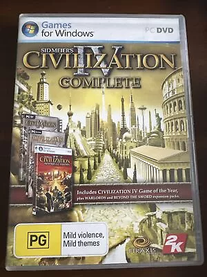 Civilization IV Complete PC DVD-Rom + Manual + Map V.G.C • $9.95