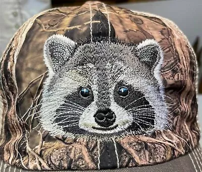 Camo Hat Mesh Back Embroidered Raccoon Adjustable Snap. New • $24.99