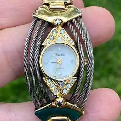 Vintage Ladies Xanadu Goldtone Rhinestone Wristwatch Unique FREE SHIP • $20