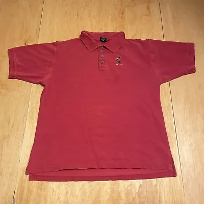 Vintage Daffy Duck Warner Brothers Red Medium Short Sleeve Polo Shirt • $8.75