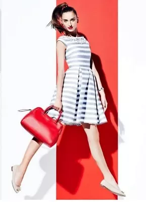 Kate Spade New York Mariella Striped Beaded A-Line Dress Size 8 VGC RRP $448  • $95