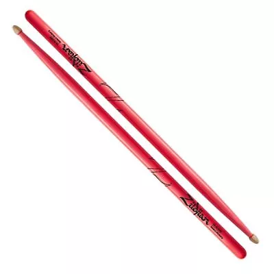 Zildjian 5A Acorn Neon Pink Hickory Drumsticks Wood Acorn Tips 1 Pair • $32.96