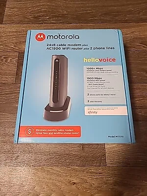 Motorola MT7711 24X8 Cable Modem And AC1900 Dual Band Wi-Fi Gigabit Router 2... • $49.99