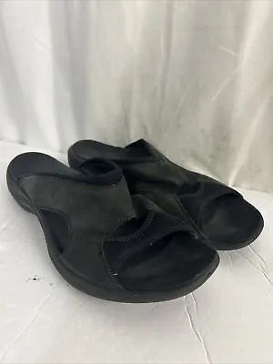 Merrell Midnight Black Sandals Slip On Casual Slides J30834 Womens Size 9 • $19.99