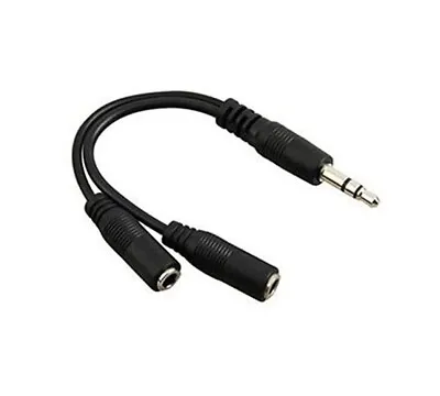 £3.49 • Buy Stereo Audio Splitter GOLD 3.5mm JACK Male To 2 Dual Female Y-Cable Lead BLK/WHT