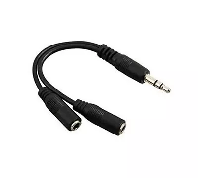 £3.49 • Buy Stereo Audio Splitter GOLD 3.5mm JACK Male To 2 Dual Female Y-Cable Lead BLK/WHT