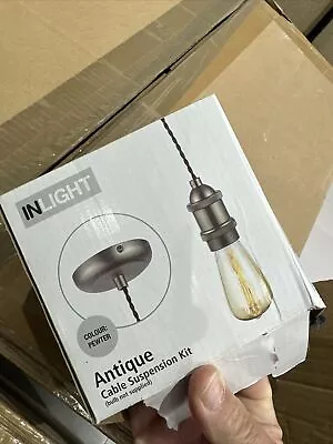 £15 • Buy Inlight Shade Ceiling Pendant Light Cable Set Pewter / Black