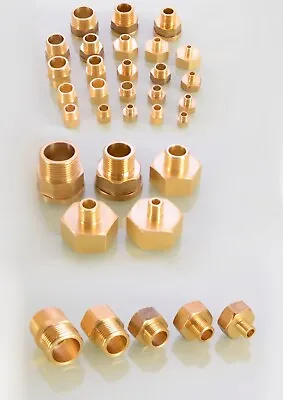 1/8  1/4 3/8  1/2  Female Male BSP Coupler Brass Connector Fitting Adaptor Union • £4.19