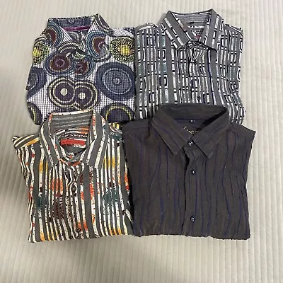 Visconti Mens Lot Of 4 Button Up Dress Shirts Sz Med • $71.99
