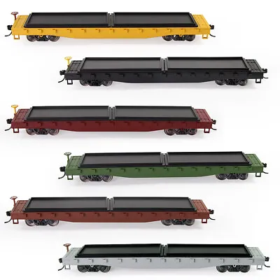 Evemodel Two Cars HO Scale 52' Flat Car 1:87 52ft Model Trains Wagons C8741 • $23.99