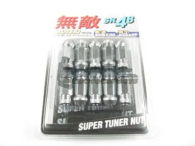 Muteki SR48 Extended Open Ended Wheel Tuner Lug Nuts Chrome Silver 12x1.25mm NEW • $82