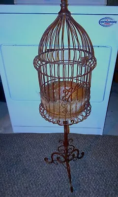 Antique Art Deco Bird Cage With Stand • $118