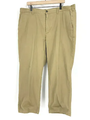 Lands End Pants Size 42x29 Mens Khaki Flannel Lined Buffalo Plaid Check Chino • $22.49