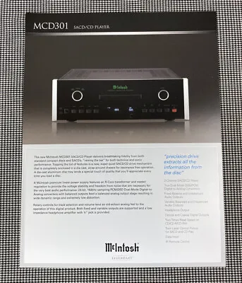 Mcintosh Mcd301 Sacd/cd Player Original Information Page J0732 • $9.94