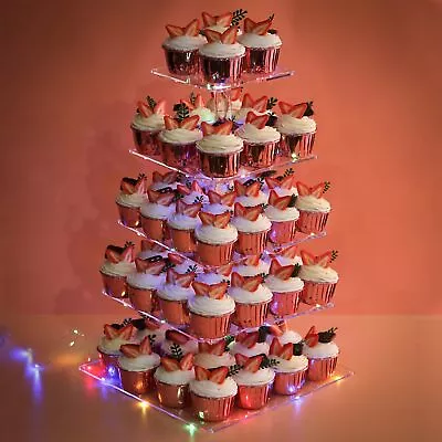 Yumhouse 5-Tier Square Acrylic Cupcake StandCupcake Tower & Cupcake Holder D... • $51.67