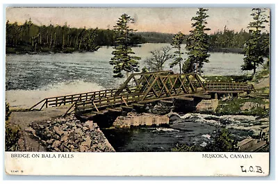 1907 Bridge On Bala Falls Muskoka Ontario Canada Posted Antique RPO Postcard • $29.95